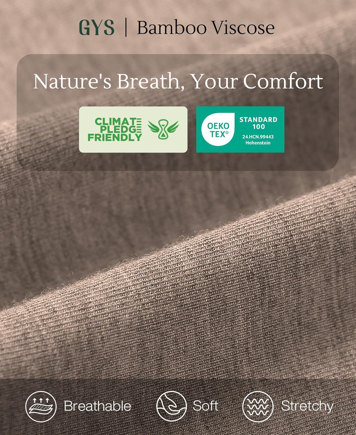 GYS Bamboo Viscose Womens Pajamas Set Long Sleeve Crew Neck Sleep Set - Image 5