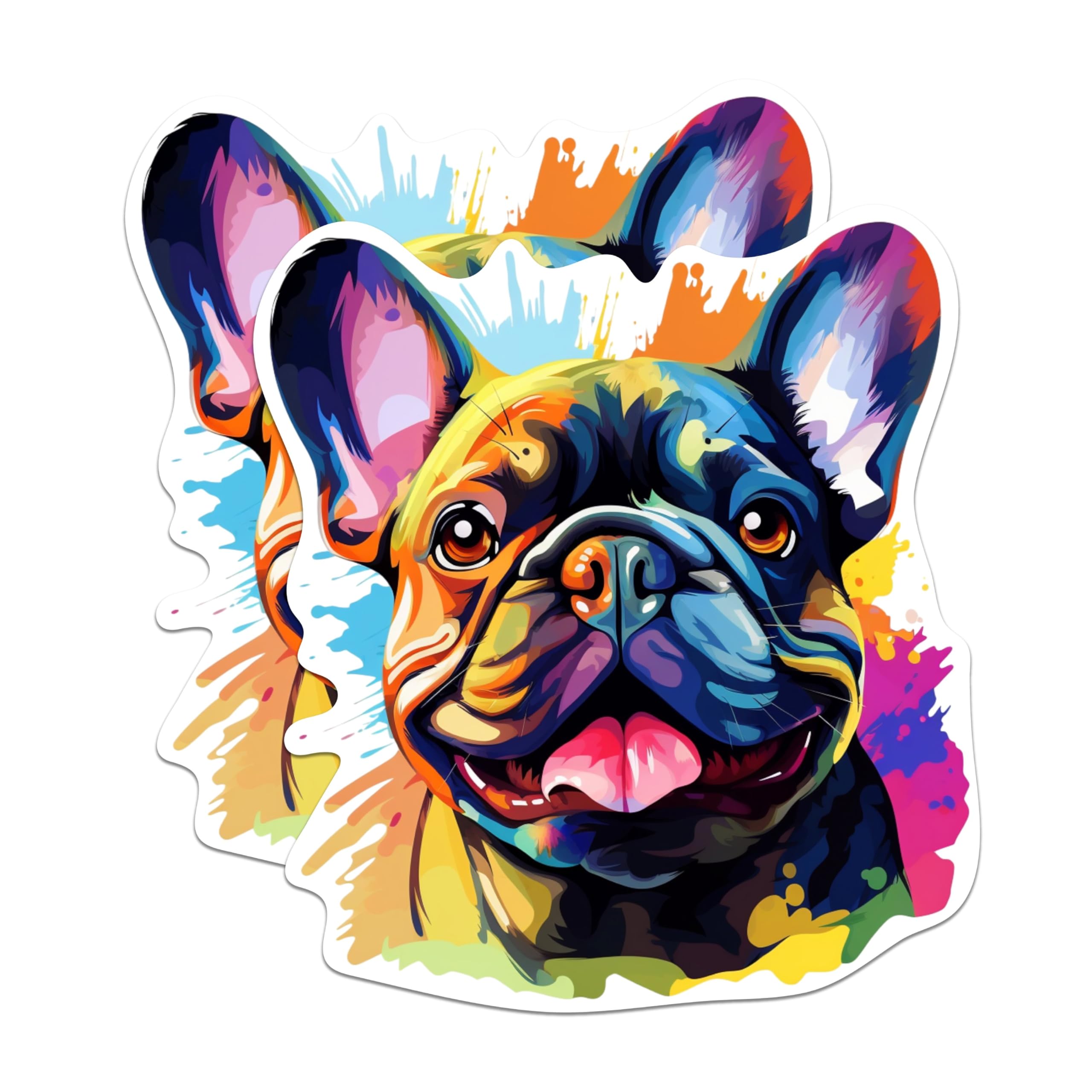 (2 Pack) French Bulldog Dog Breed Stickers - 5 Inches On Longest Side - Choose from Over 100 Dog Breeds - for Cars, Trucks, Skateboards, Laptops - Made in USA - BMCS1861