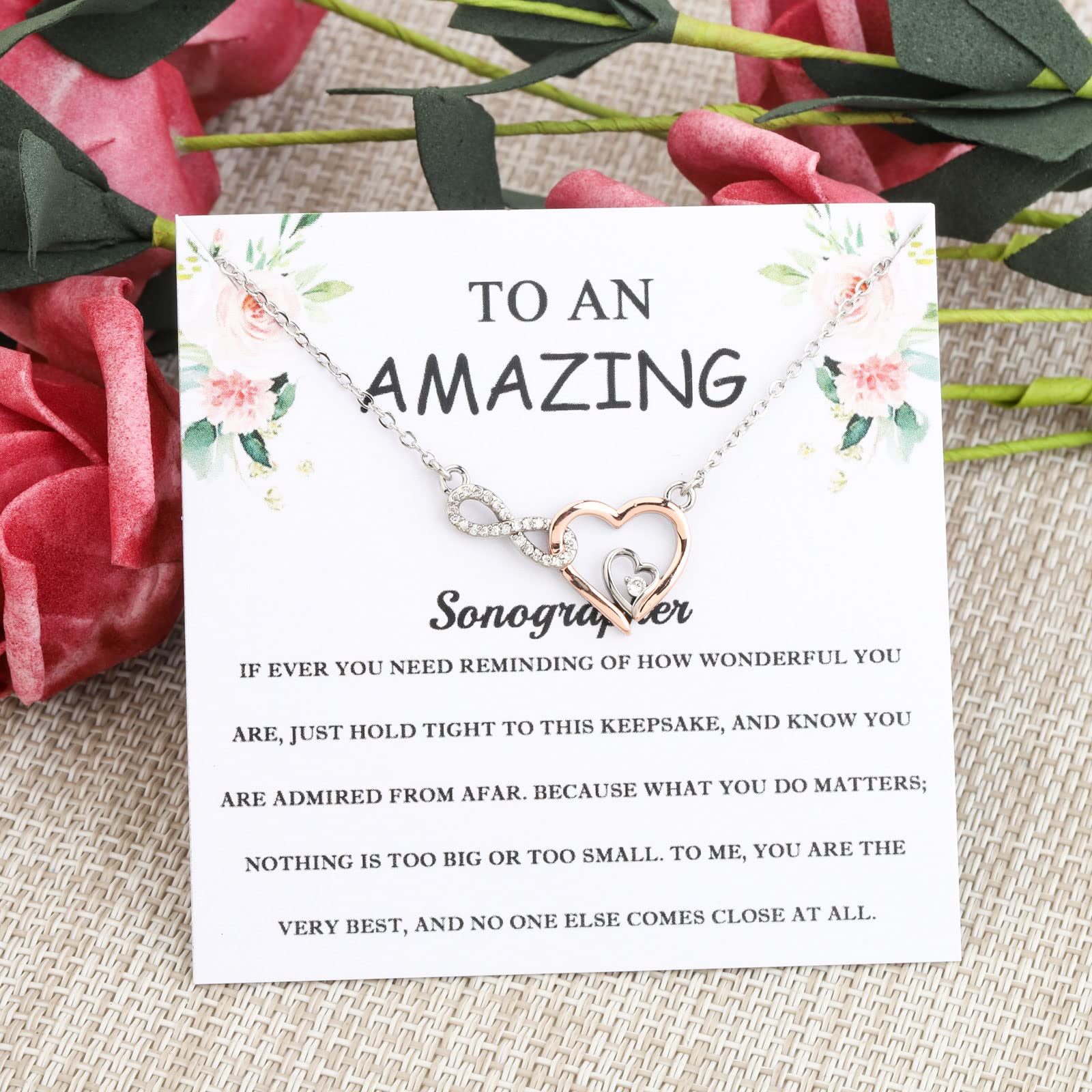 FEELMEM Sonographer Necklace To an Amazing Sonographer Gifts Ultrasound Tech Sonographer Graduation Gift
