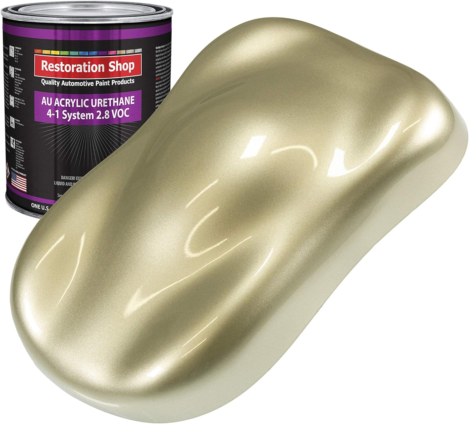 Restoration Shop Antique Gold Metallic Acrylic Urethane Auto Paint Quart Paint