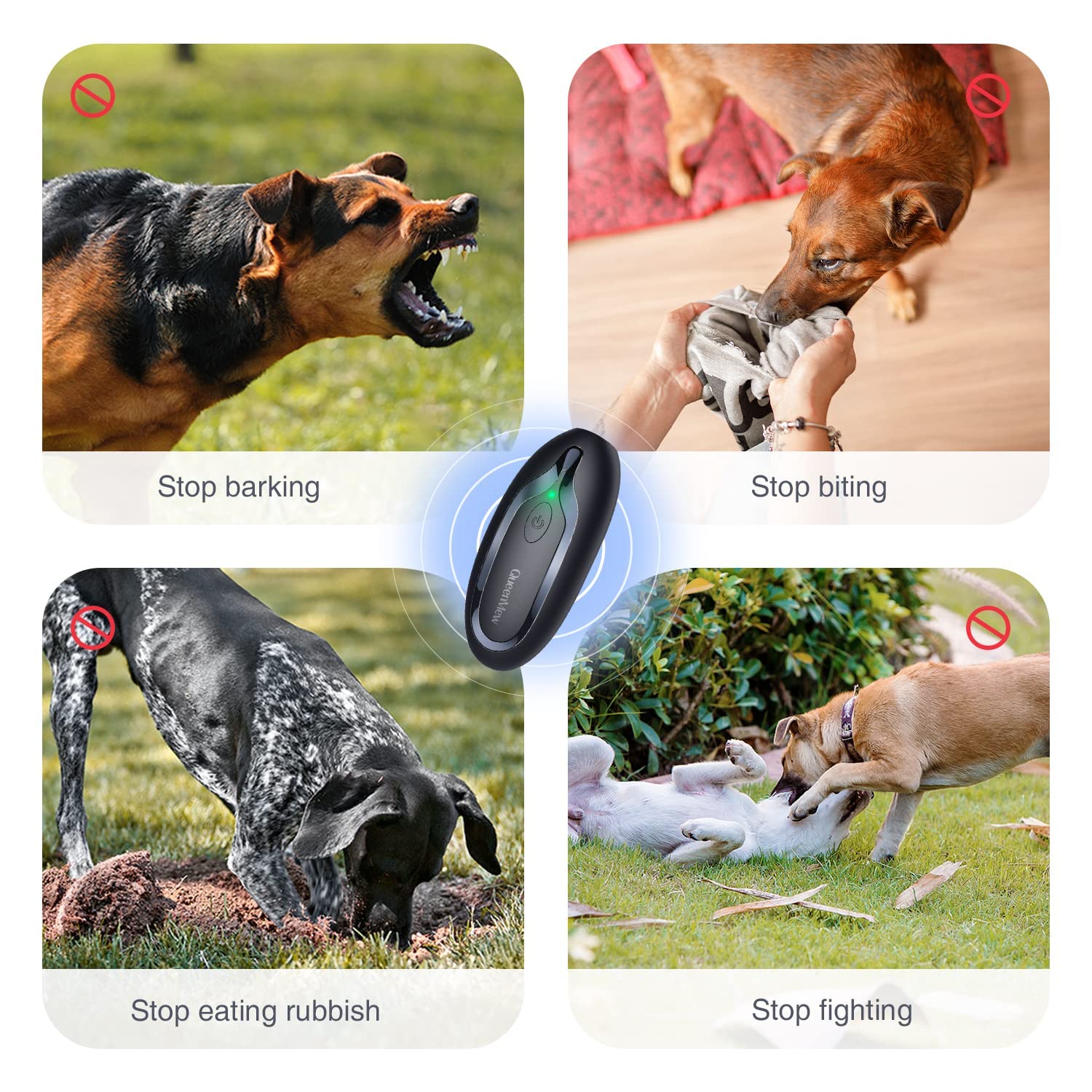 Anti Bell Gerät Hunde, Antibell Ultraschall Gerät mit Variabler Frequenz, Effektiv Lange Reichweite Gegen Bellen Hunde den Innen- und Außenbereich