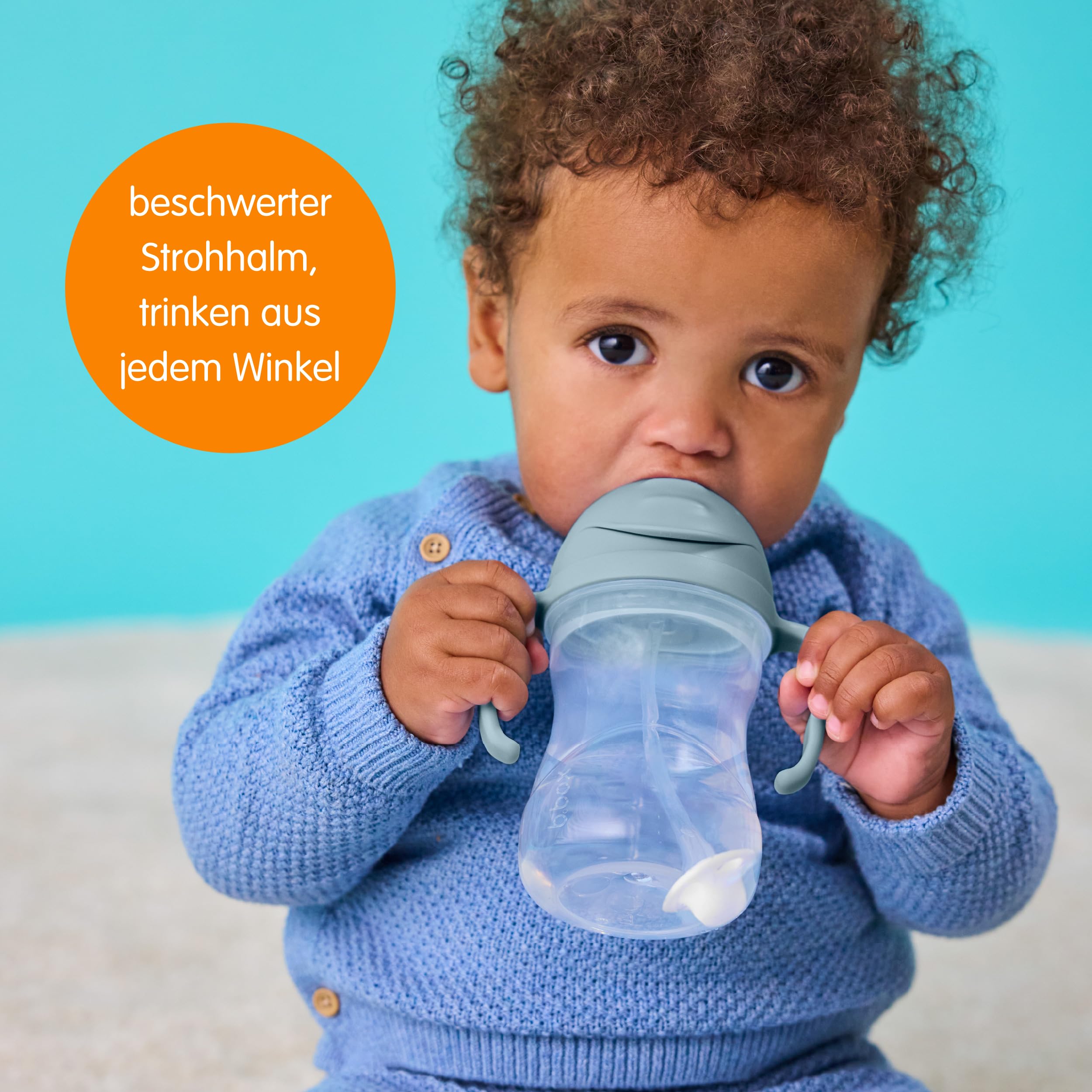 b.box Kleinkind 3-in-1 Vorteilspaket | Ein Becher, drei Deckel zur Unterstützung der Trinkentwicklung von Babys und Kleinkindern. BPA-frei, spülmaschinenfest | Ab 4 Monaten | 240 ml