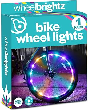Brightz WheelBrightz 2-Pack LED Bike Wheel Lights - 2026 Edition with Superior Straps & LED-Weatherproof Shield! 14 Colors - Unmatched Durability, Visibility & 48+ Hours of Dazzling Illumination