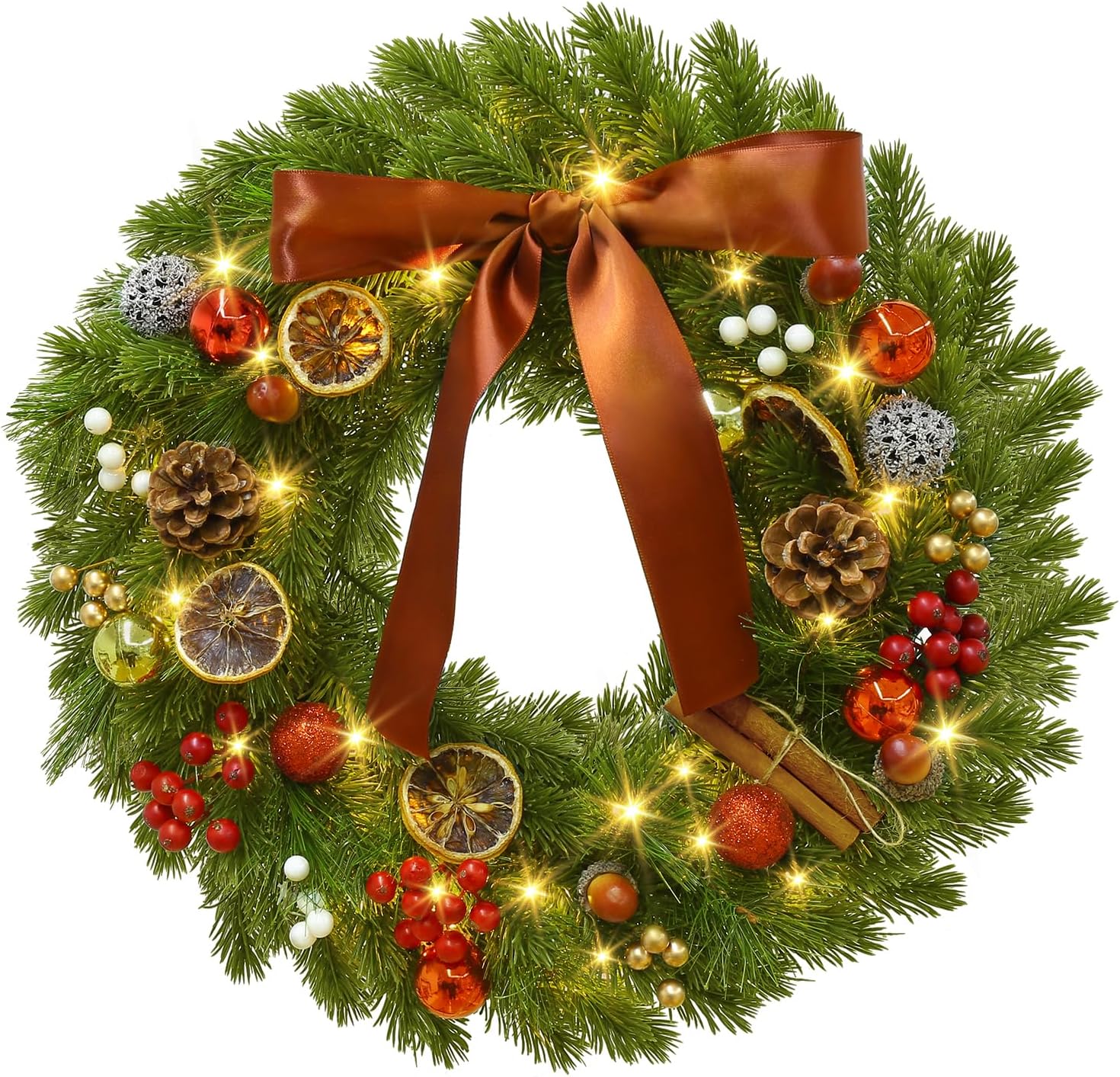 Couronne De Noël à LED - Couronne De Porte Lumineuse - En Forme De Bonhomme De Neige Couronne De Vigne Avec Chapeau Et Noeud Decoration De Noel A Suspendre Pour Mur Porte Dentree 90477590