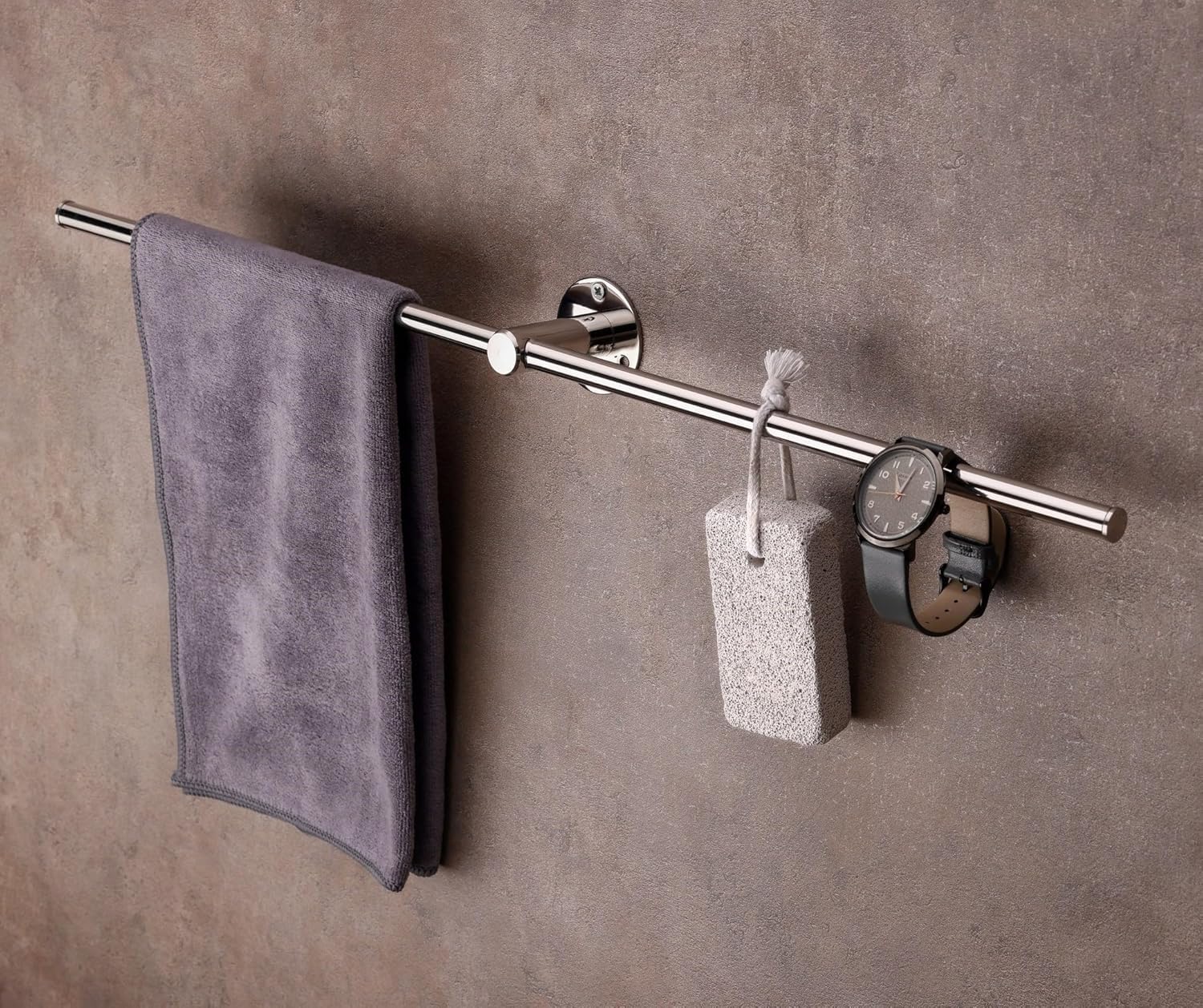 26 Inch Premium Towel Rod Chrome Finish Bathroom Accessories Hanger (Stainless Steel) 24 inch, Pack of 5