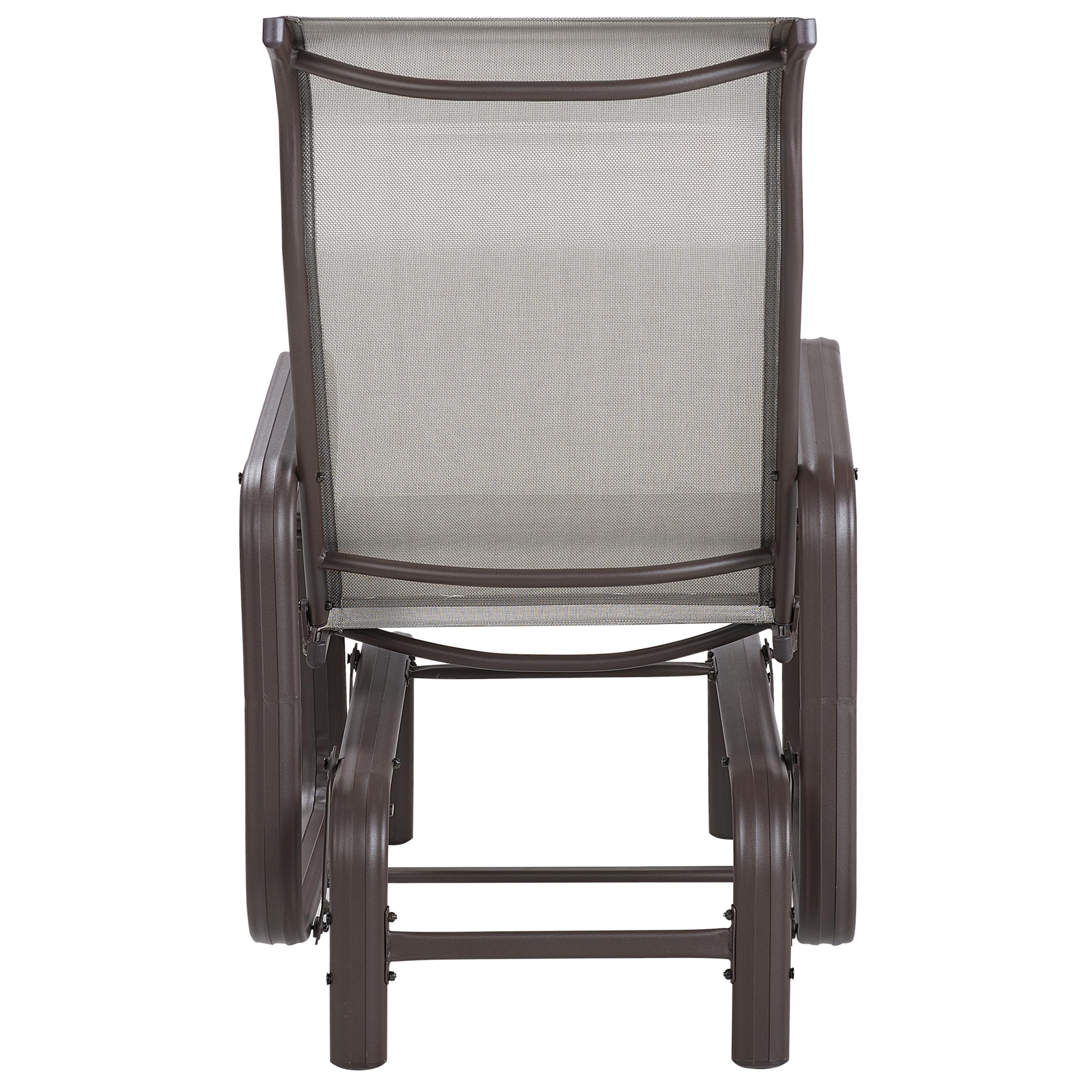 Beliani Chaise Fauteuil à Bascule en Aluminium et Textile Marron Confortable Durable et Élégante pour Salon Jardin ou Terrasse au Style Moderne