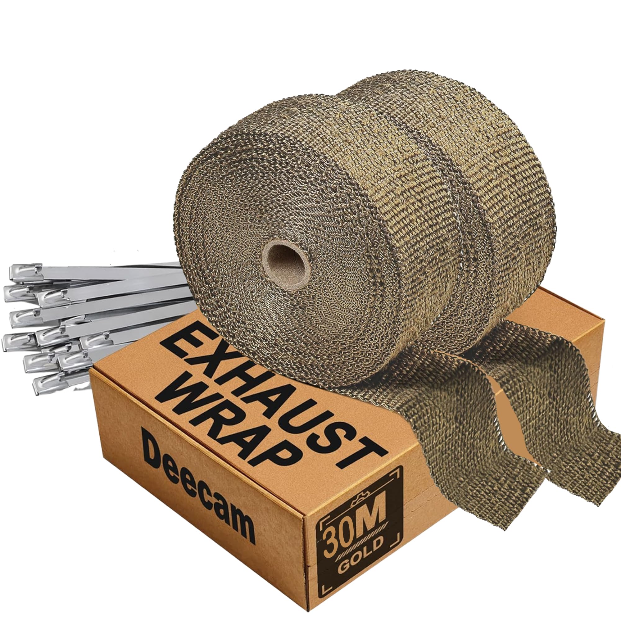 Exhaust Heat Wrap, Car Exhaust Wrap, Deecam Titanium Glass Fiber
