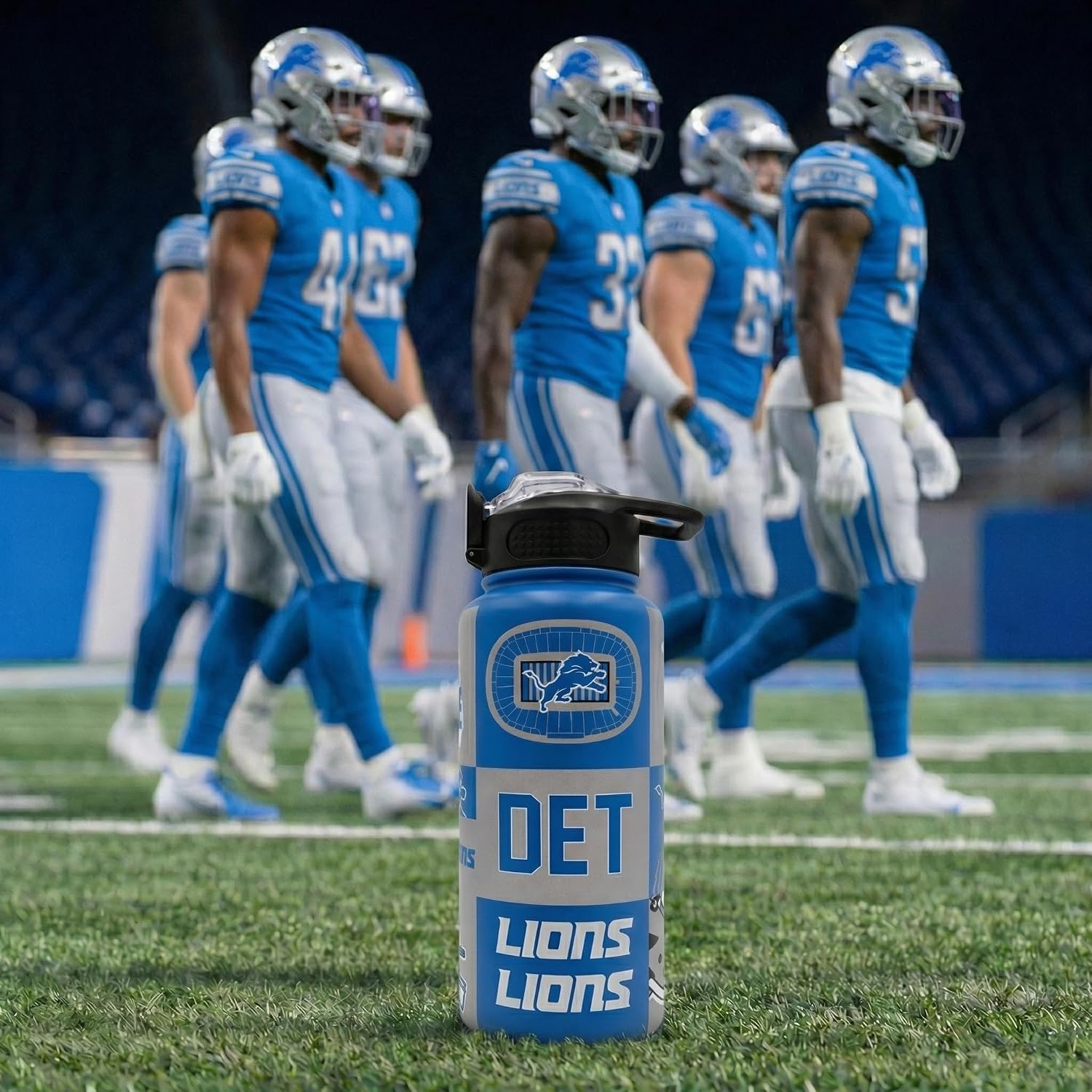 NFL ProPress Local Slogan 32oz Stainless Steel Water Bottle, Press Top Lid