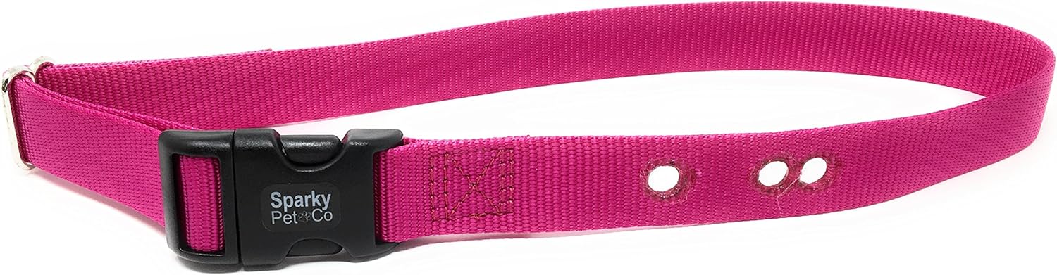 Sparky Pet Co - ECollar Replacement Strap - Easy Release Buckle Dog Collar - Rugged Nylon - ¾” 3 Non Consecutive Hole - for Invisible Fence Systems (Neon Orange)