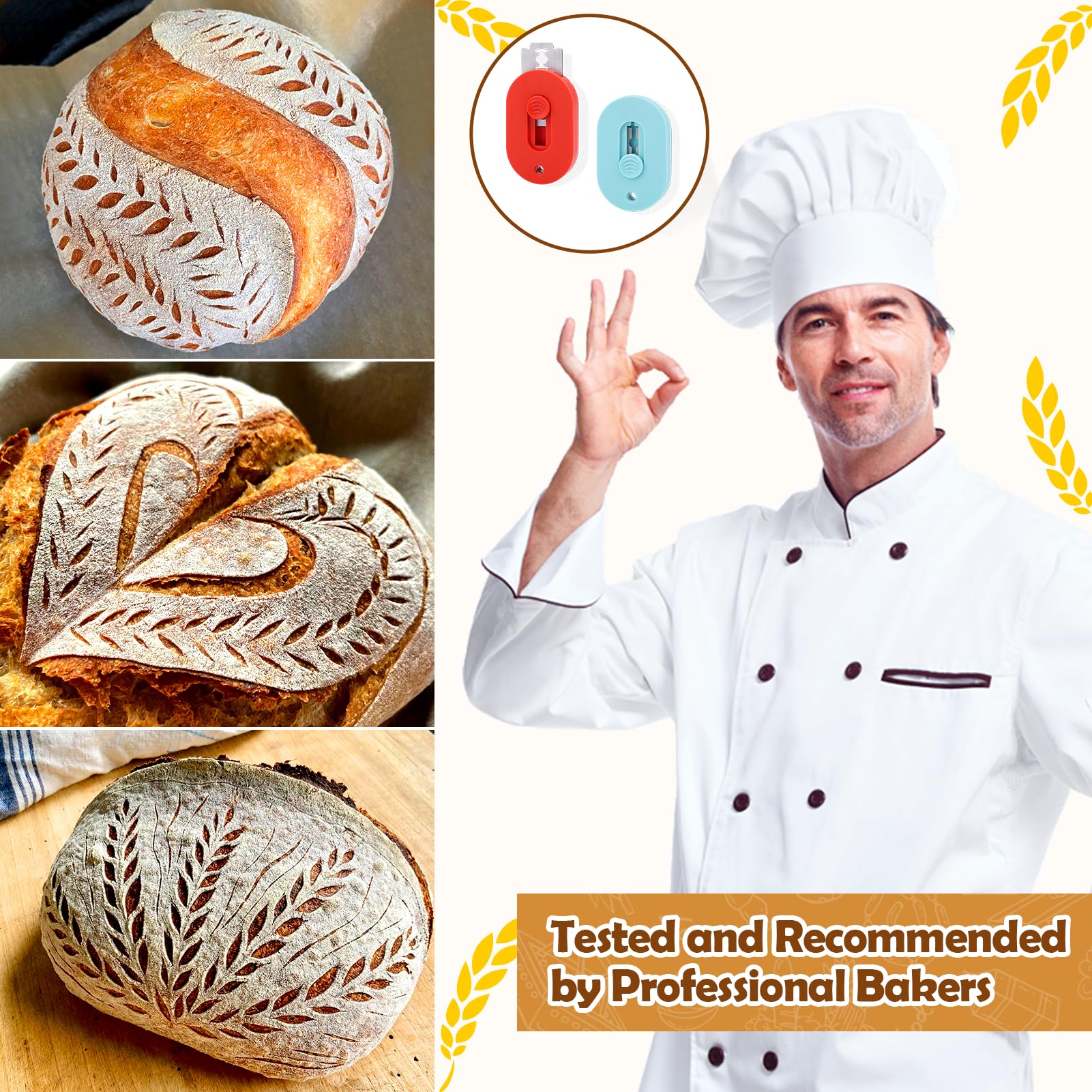 Using Razor For Bread Snapklik.com : Extractable&Magnetic Bread Lame Dough Scoring Tool,2 ...