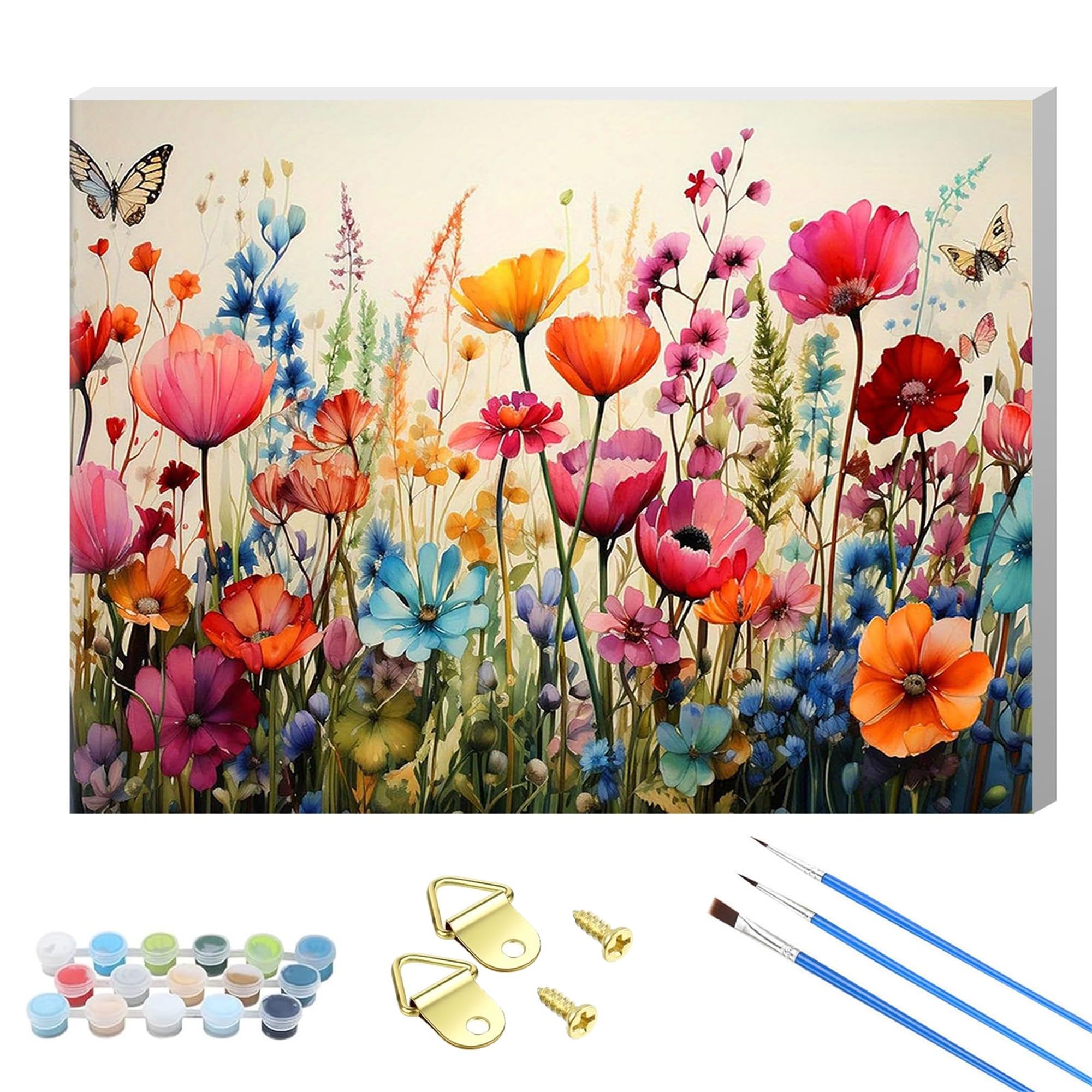 Xiangxujia Flower1 Wooden Framed Adult Paint By Numbers Kits,Easy Painting By Number Kits On Canvas,Color By Numbers Watercolor Gifts For Friends Home Wall Decor (Motorway)