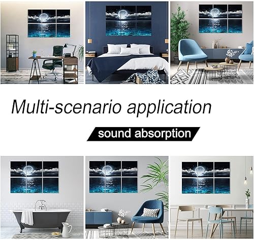 Miniatura 4 de YPY Paneles acústicos de pared insonorizados arte de pared absorbente de sonido, paneles decorativos a prueba de sonido, cancelación de ruido,