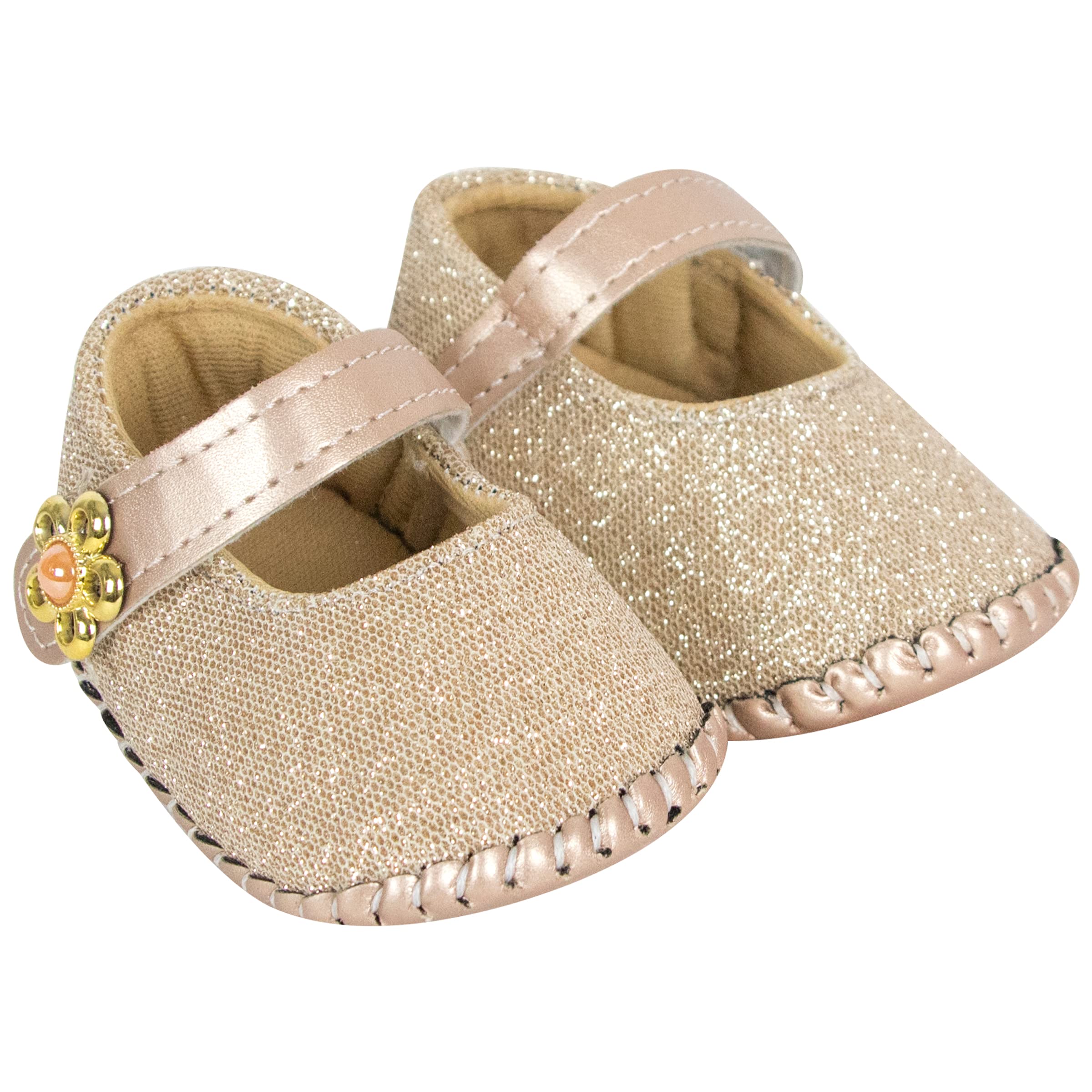 Baby Girls Synthetic Leather Hook & Loop Loafer Booties/Shoes For 6 To 12 Months -BT914