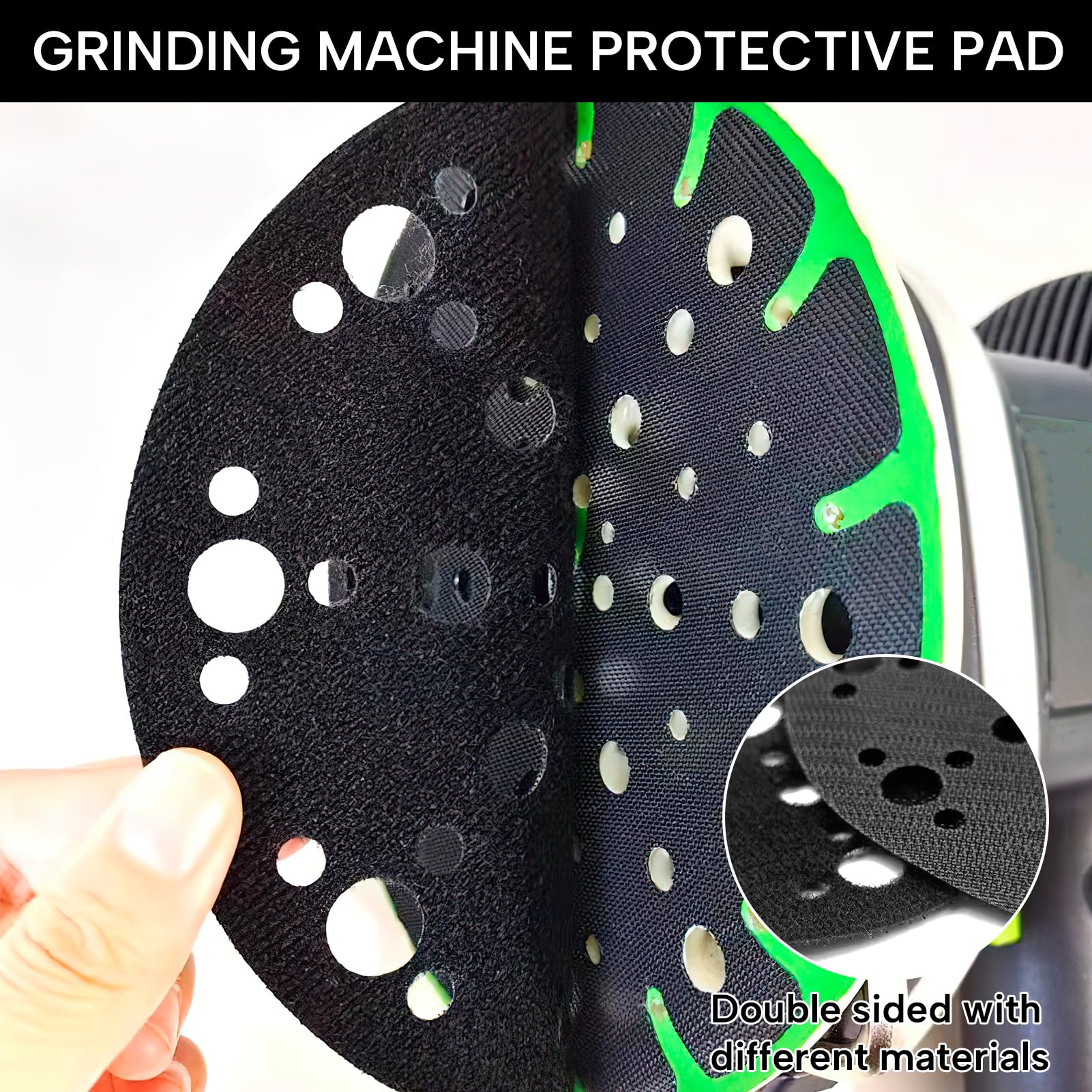 2x Weiche Schwamm Interface Pads 150 Mm – 49 Löcher, Stoßdämpfung, Geräuschreduzierung, Für Schleif- & Poliermaschinen