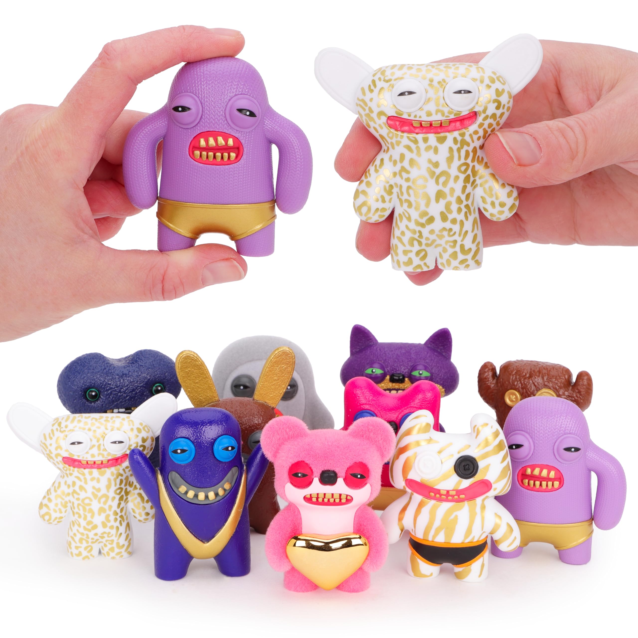 Toyland® 7cm (2.8") Funny Ugly Monster Collectible Figure Gold Edition - Mini Figurines - 24 To Collect 1 Selected at Random - Mystery Toy in a Blind Bag - Ages 3+