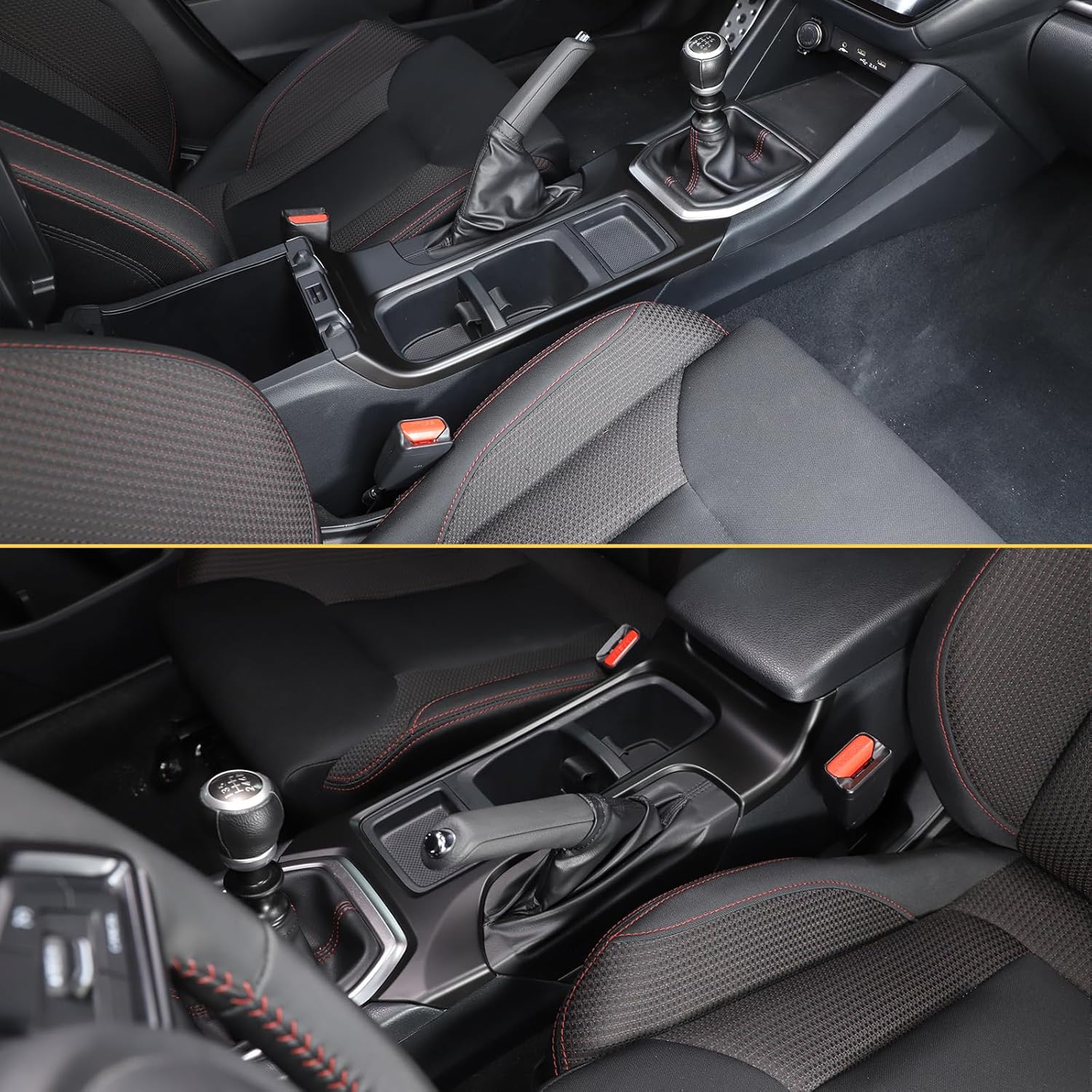 Gear Shift Panel Trim Cover Compatible with Subaru WRX 2022 2023,Car Gear Shifter Console Anti-Scratch Panel Frame Decorative Sticker Protection Cover Accessories (Handbrake frame-matte black)