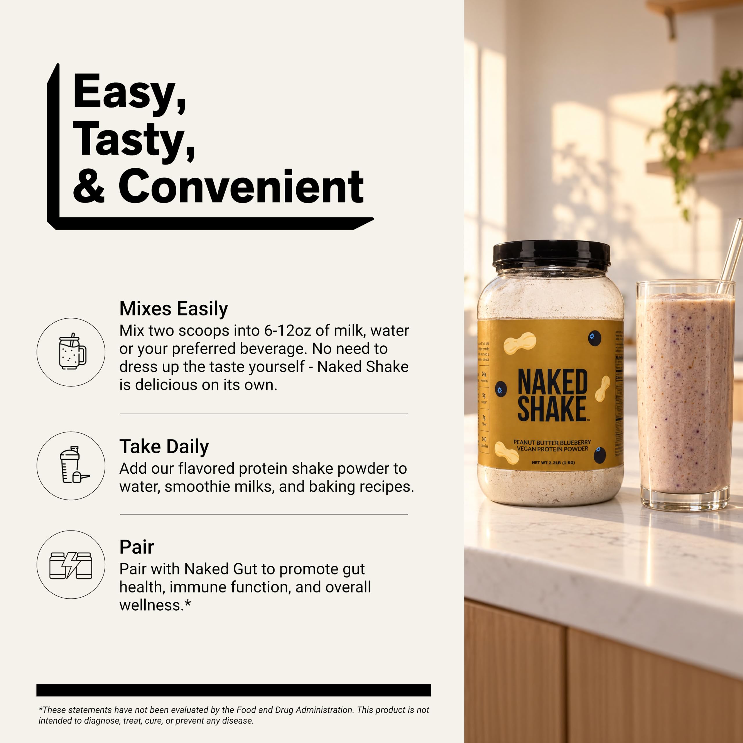 NAKED Shake - Peanut Butter Blueberry Protein Powder, Plant Based Protein with Mct Oil, Gluten-Free, Soy-Free, No Gmos Or Artificial Sweeteners - 30 Servings — Amazon image 7