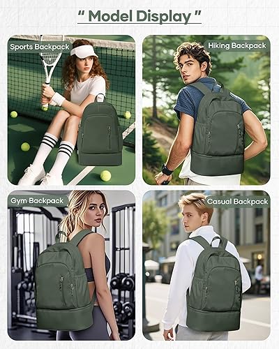 Miniatura 3 de SEAFEW Mochila de gimnasio para mujer, Verde, Grande, Mochila