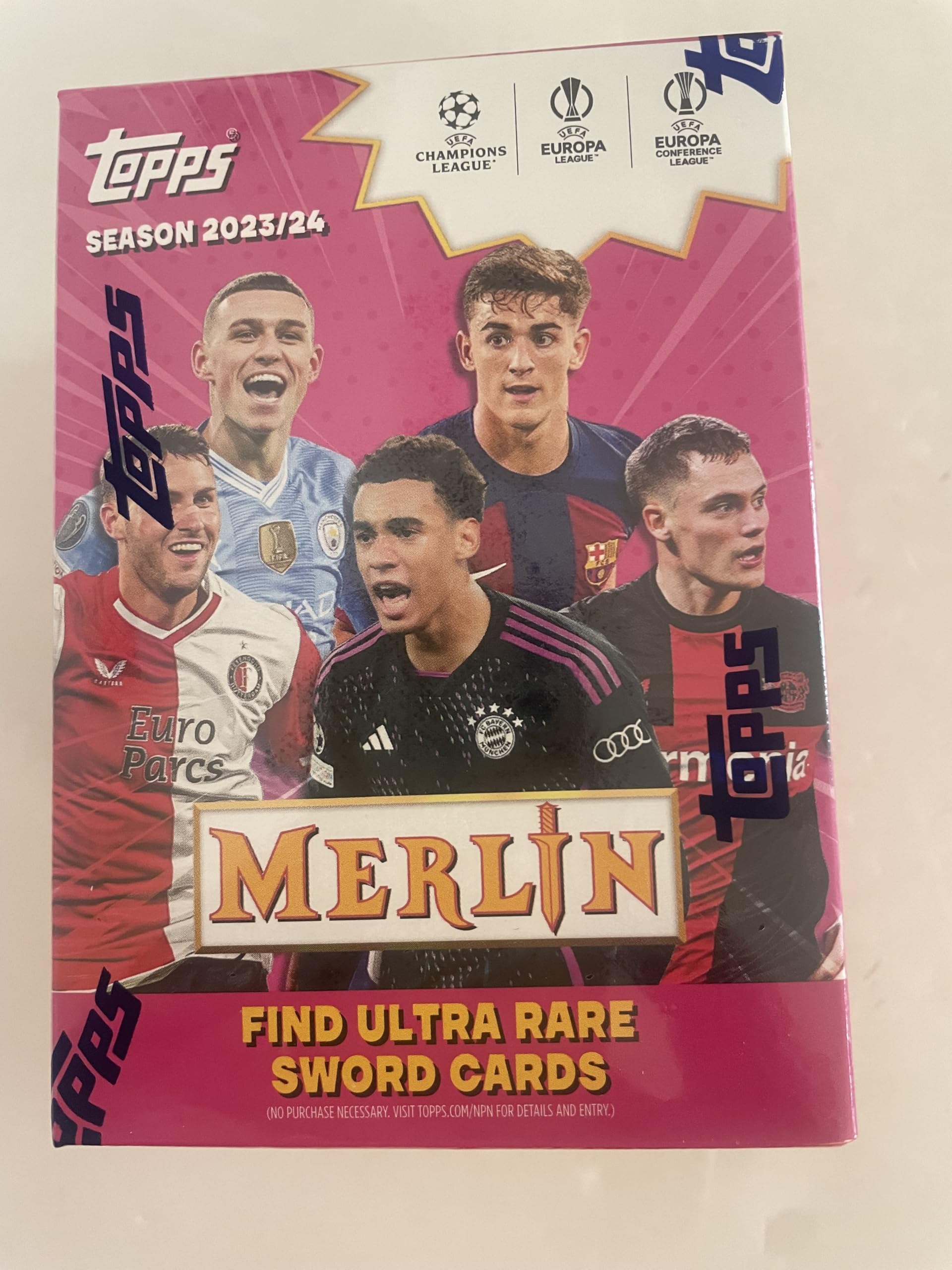 2023/24 UEFA Championship League Soccer Collectible Card Box with 28 Cards per Box