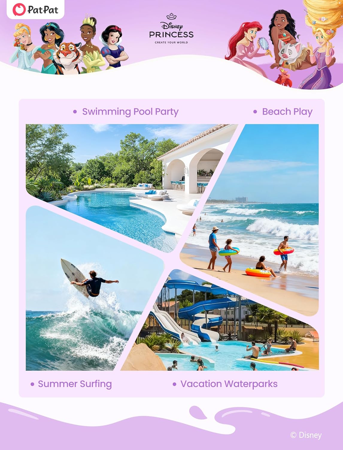 Disney Frozen Elsa Princess Girls Two Piece UPF 50+ Protection Quick-Dry Short Sleeve Swim Sets Rashguard Bathing Suit - Image 7