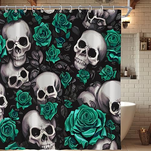 Miniatura 40 de Linda cortina de ducha retro de los años 70 con diseño floral de margaritas para baño, 72 pulgadas de ancho x 72 pulgadas de alto, decoración