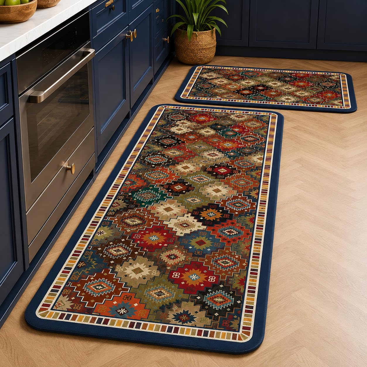 Gvnd 2 Pcs Kitchen Mats, Waterproof Memory Foam Kitchen Rugs, Standing Desk Mat Floor Mats, Comfort Runner Rug Carpets for Kitchen Floor, Sink-image-19