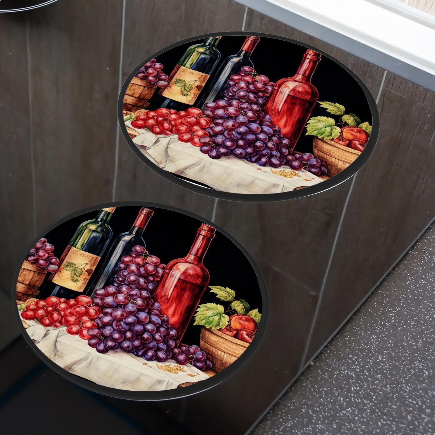 WineRed Set of 4 Stove Burner Covers - Premium Round Electric Stove Range Protectors,8 IN & 10 IN