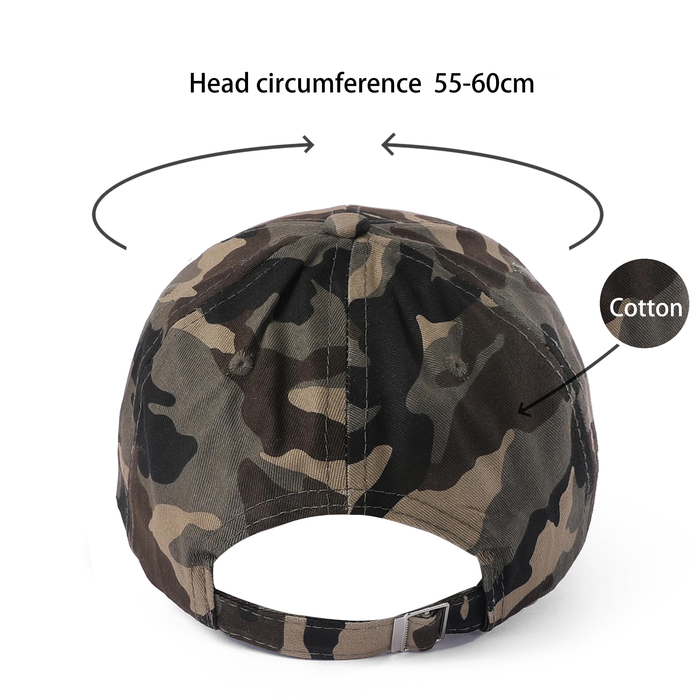 Cappello Baseball Uomo Mimetico – Berretto Sportivo Regolabile in Cotone – Cappellino Casual per Outdoor, Escursionismo, Pesca, Caccia, Primavera Estate