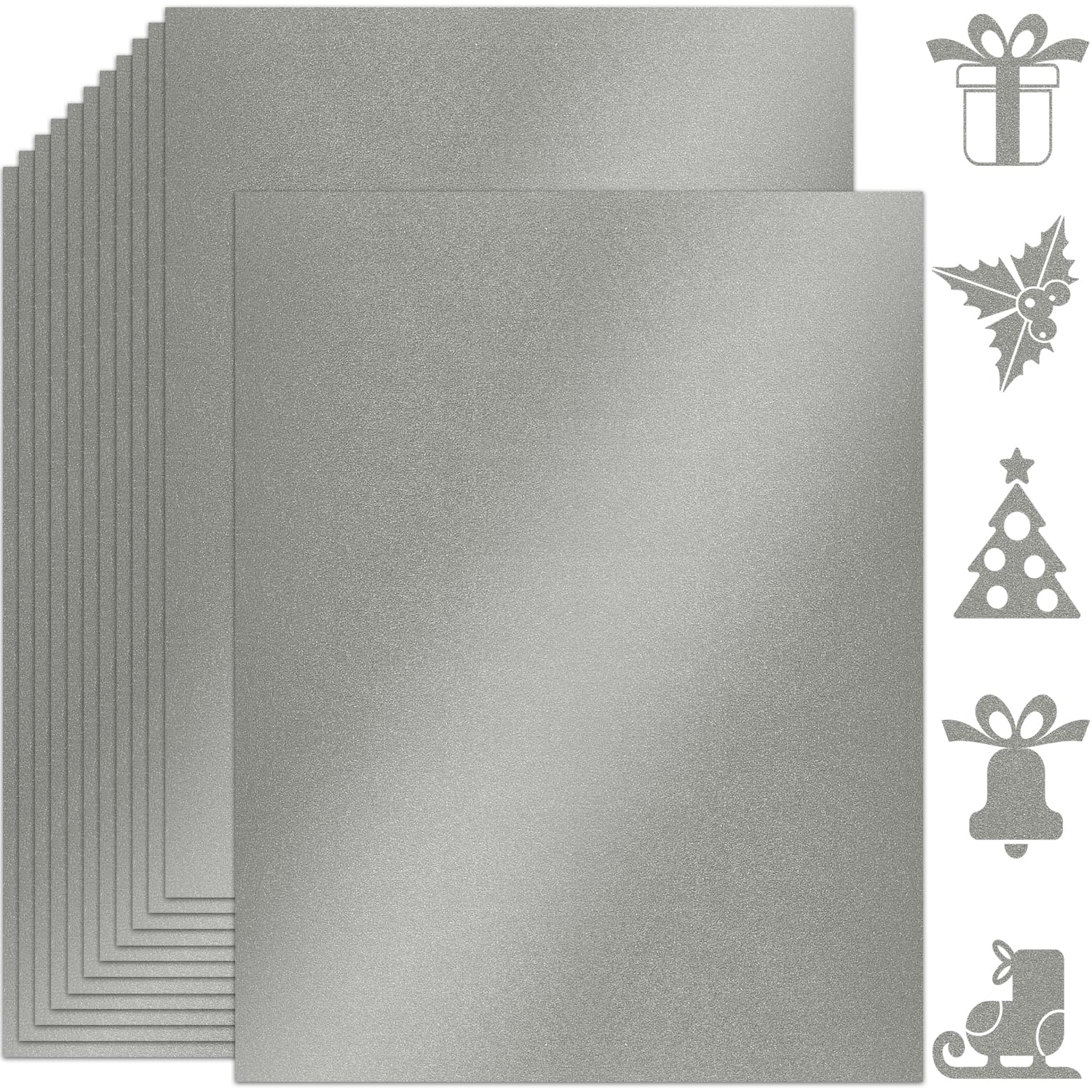 Amazon.com : Twavang 25 Sheets Gray Shimmer Cardstock Paper