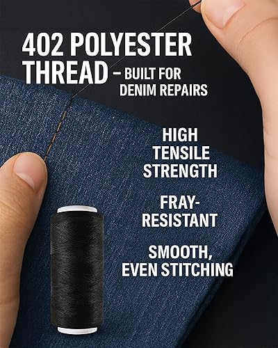 Miniatura 6 de Kit de costura para adultos con suministros y accesorios de costura, kit de costura a mano básico para pequeñas reparaciones, kit de costura para