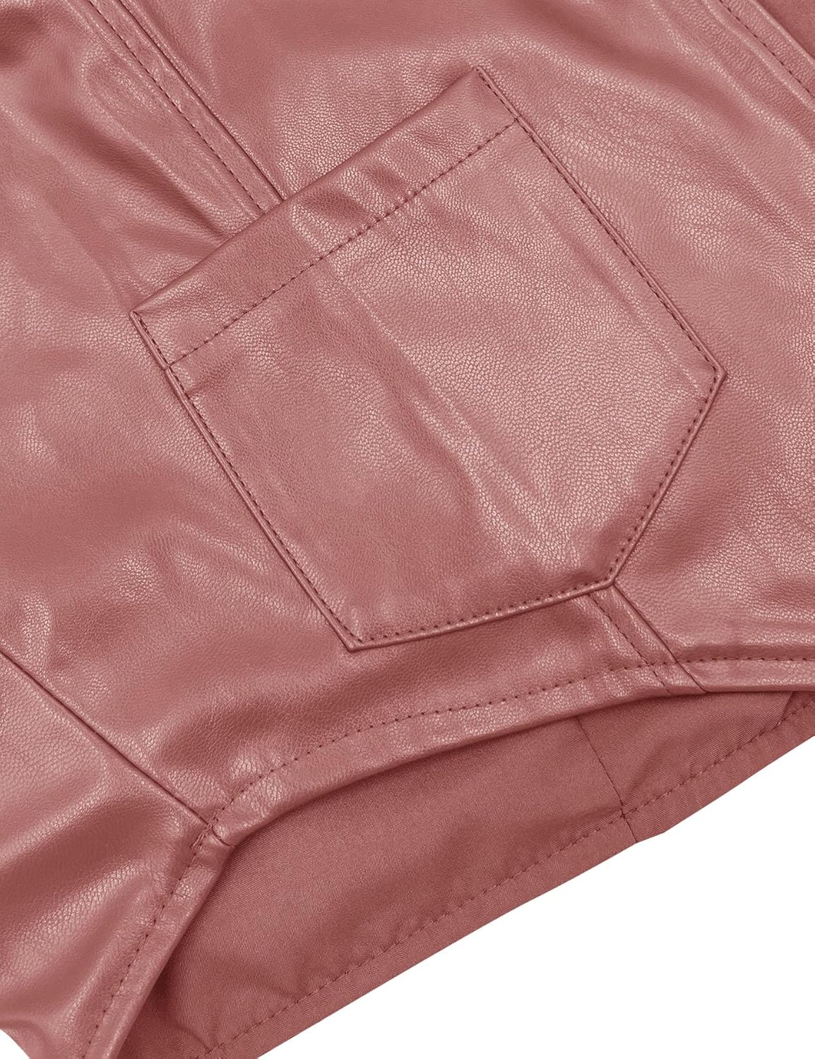 Fallorchid Women's Button Up Sleeveless Vest Crop Tops Sexy V Neck Faux Leather Jacket Waistcoat - Image 5