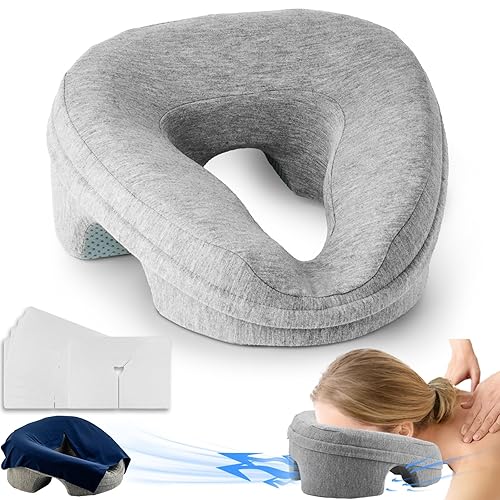 Face Down Pillow Massage Headrest for Bed, Stomach Sleeping Pillow,