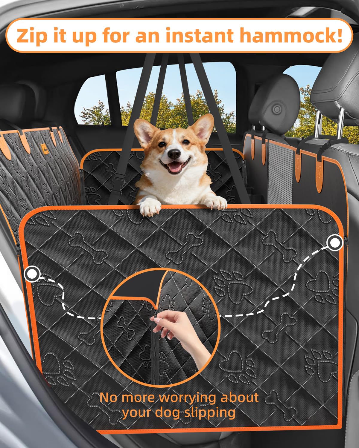 Harter Unterseite Hundedecke Auto Rückbank Wasserdicht Kratzfeste Hund Auto Rückbank Verbreitert Hundematte Auto Rückbank Universal für PKWs, LKWs und SUVs mit Sicherheitsgurt