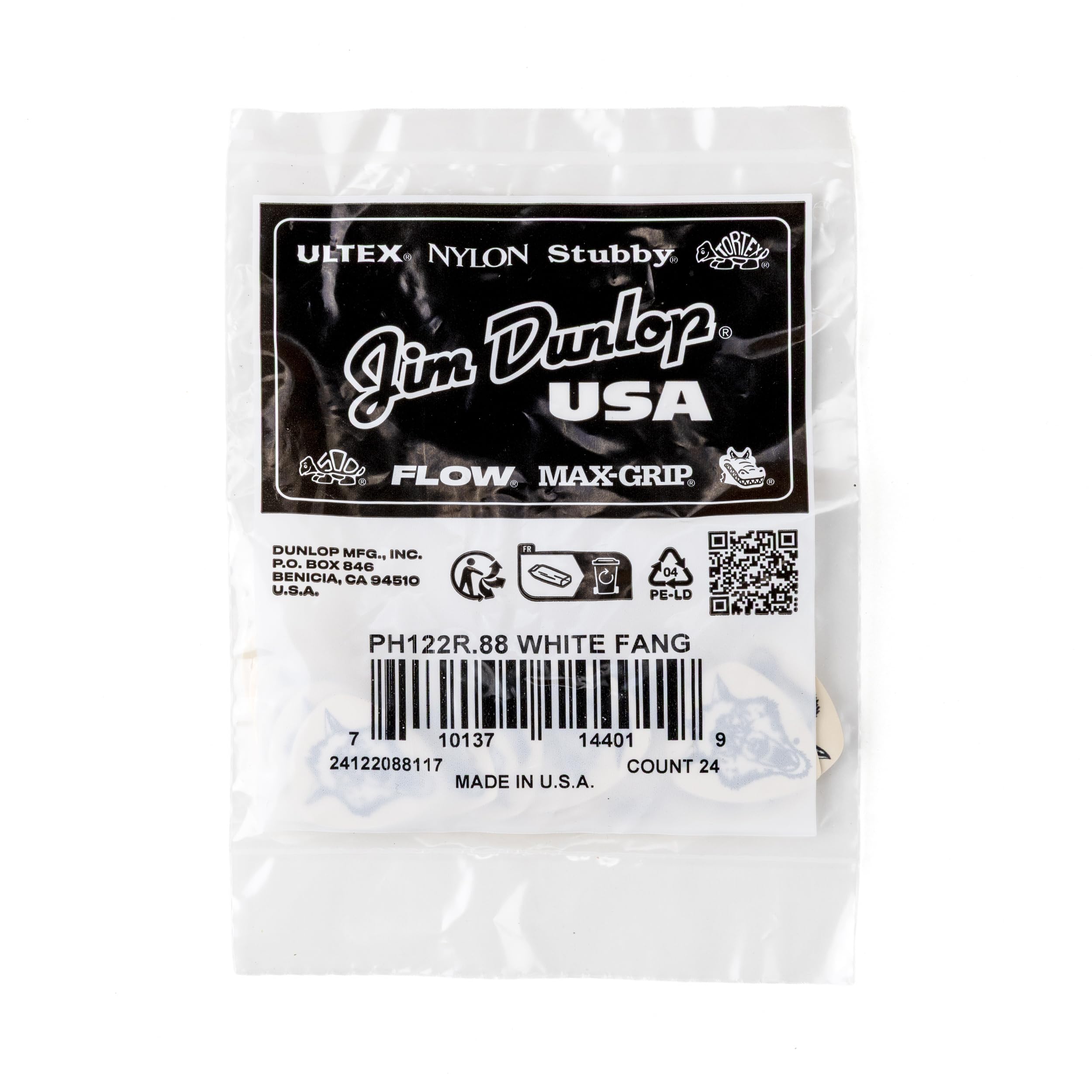DUNLOP Púas Hetfield's White Fang Custom Flow .88mm - Pack de 24