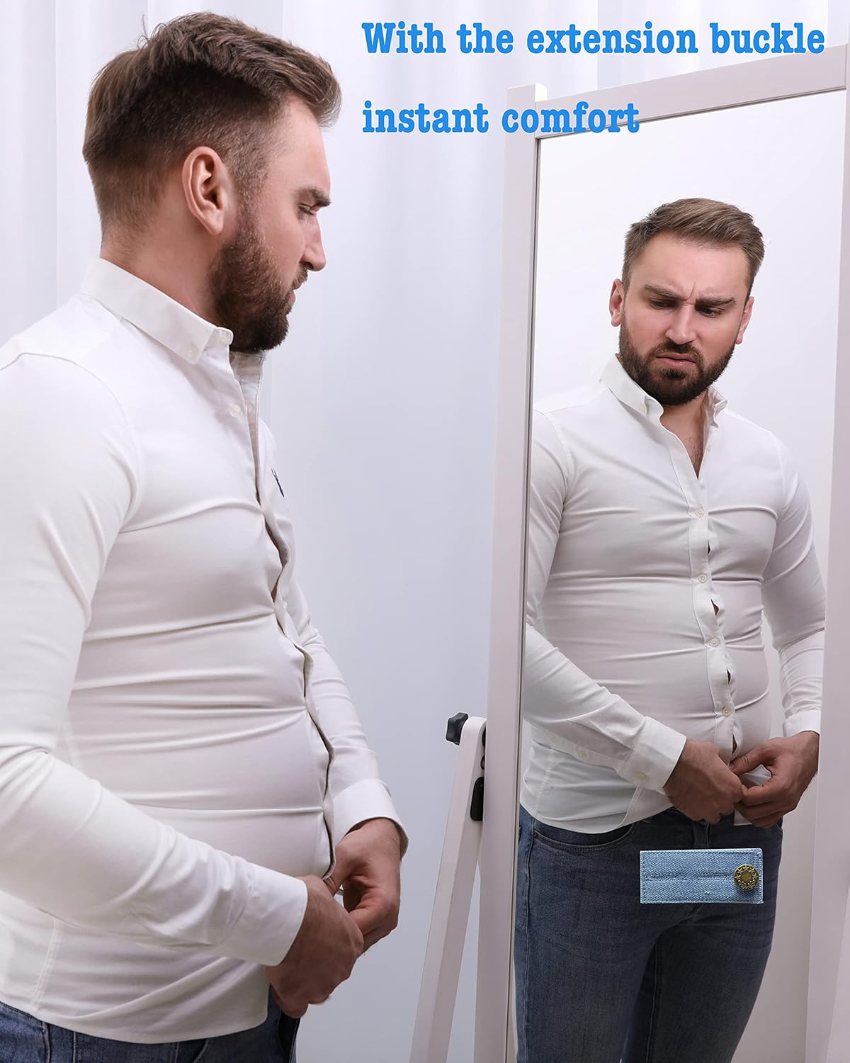 Button Extenders for Pants - 4pcs Waist Extenders for Men, Women & Pregnancy Jeans thumbnail