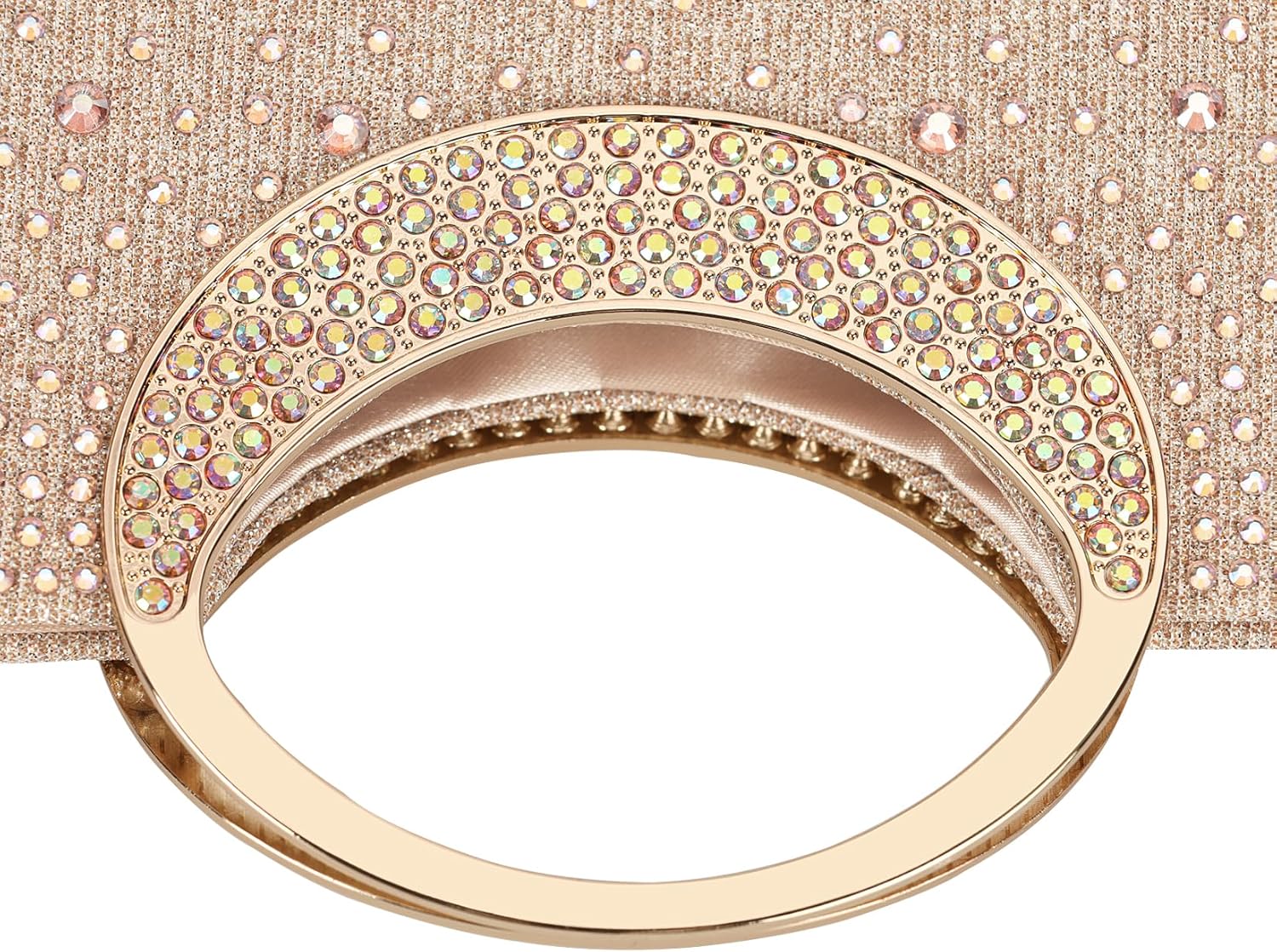 Dexmay Rhinestone Clutch Handbag with Crystal Handle for Wedding Party Elegant Clutch Purse for Women - Image 6