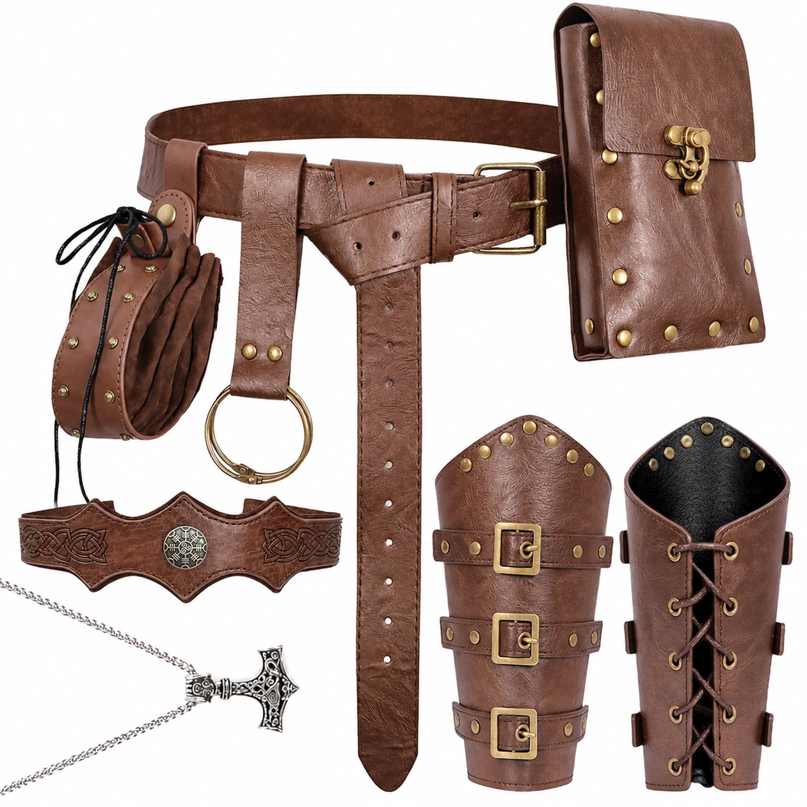 Renaissance Belt Pouch Set Medieval Pirate Ren Faire Accessories