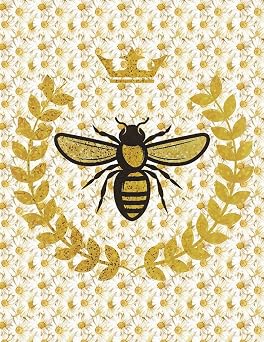 Queen Bee Beekeepers Journal College Ruled Writers Notebook, Daisy Flowers Blank Composition Book to write in, for School, Work, Journaling