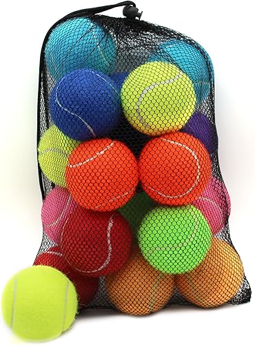 Pelotas de tenis, paquete de 18 pelotas de tenis de entrenamiento, pelotas de práctica con bolsa de malla para un fácil transporte, pelotas de juego