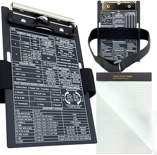 Miniatura 8 de Portapapeles de metal de aviación, tabla de clip de aluminio colgable, práctico soporte para bolígrafo, rodilleras de vuelo de grado aeronáutico con