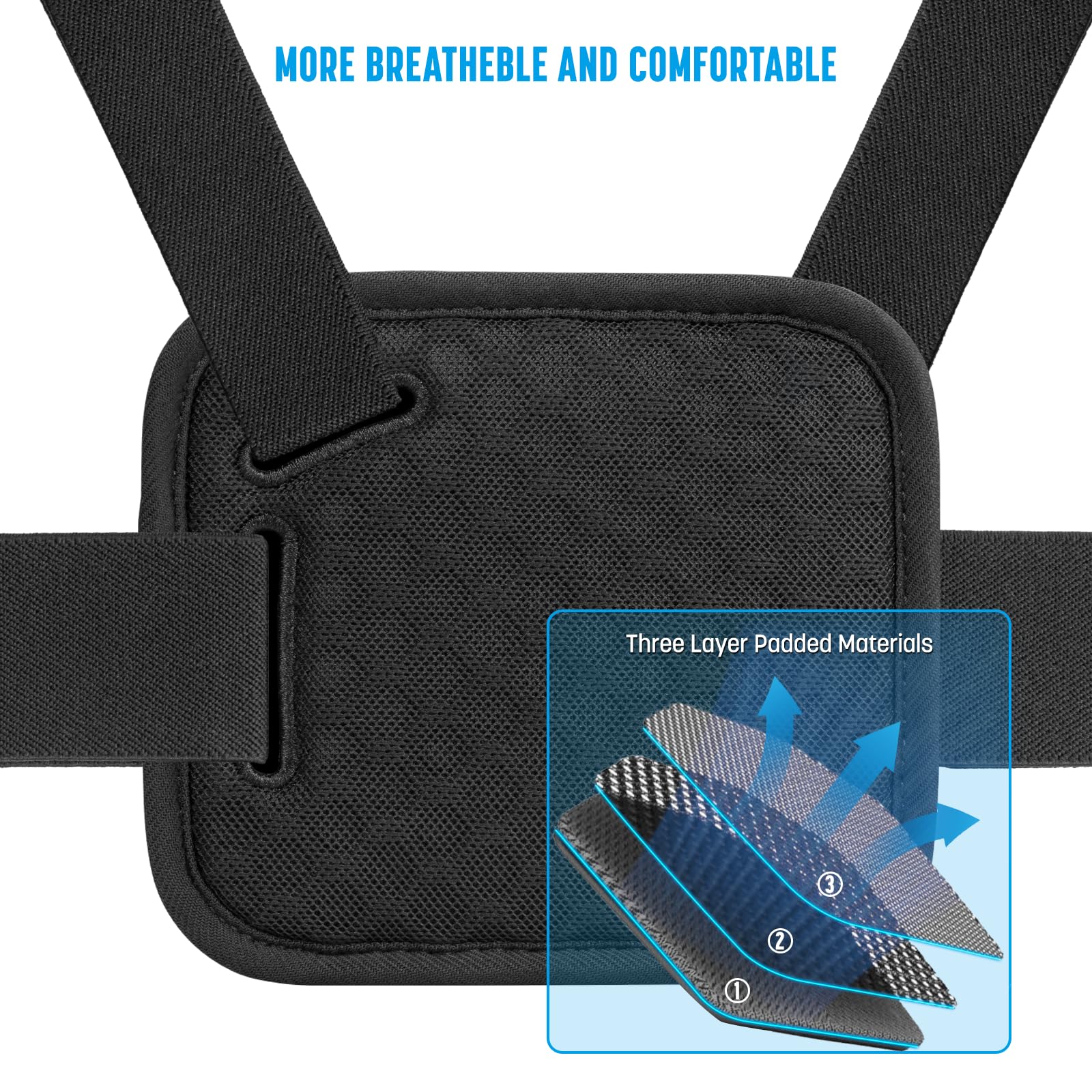 Imbracatura Pettorina Chesty Compatibile con Tutti i GoPro, Supporto Petto per Go Pro DJI Osmo AKASO Telecamere d'azione, Confortevole e Stabile - Nero