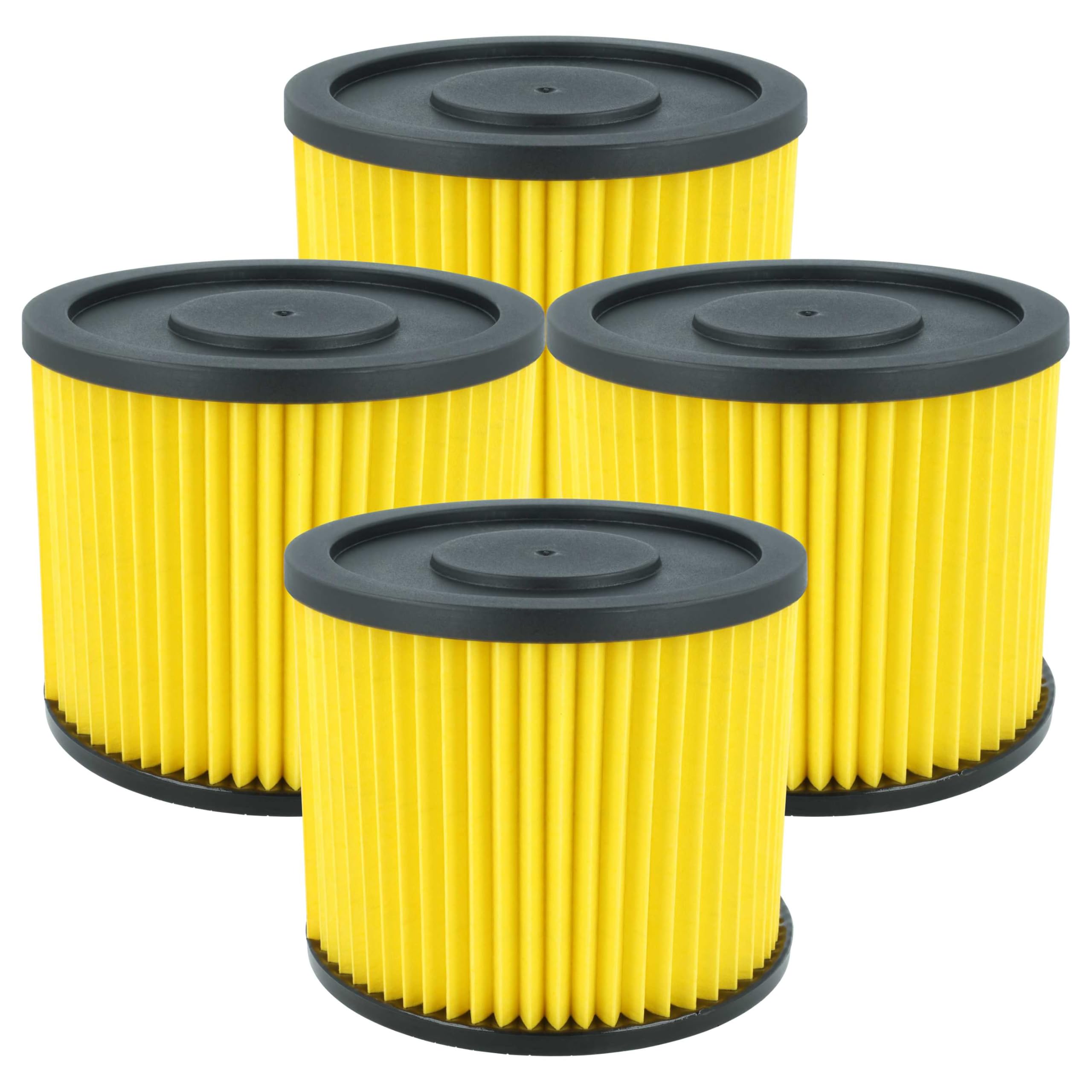 vhbw 4x filtro a pieghe piatte compatibile con Workzone WZVC 1930 SA, WZ-NTS 1500 A, WZ-NTS 30A aspiratore - giallo