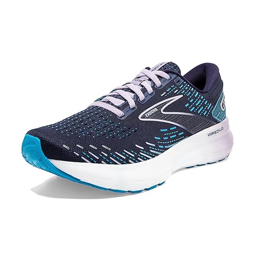 Brooks Women's Glycerin 20 Neutral Running Shoe - Black/Blue Light/Pink - 9.5 Medium