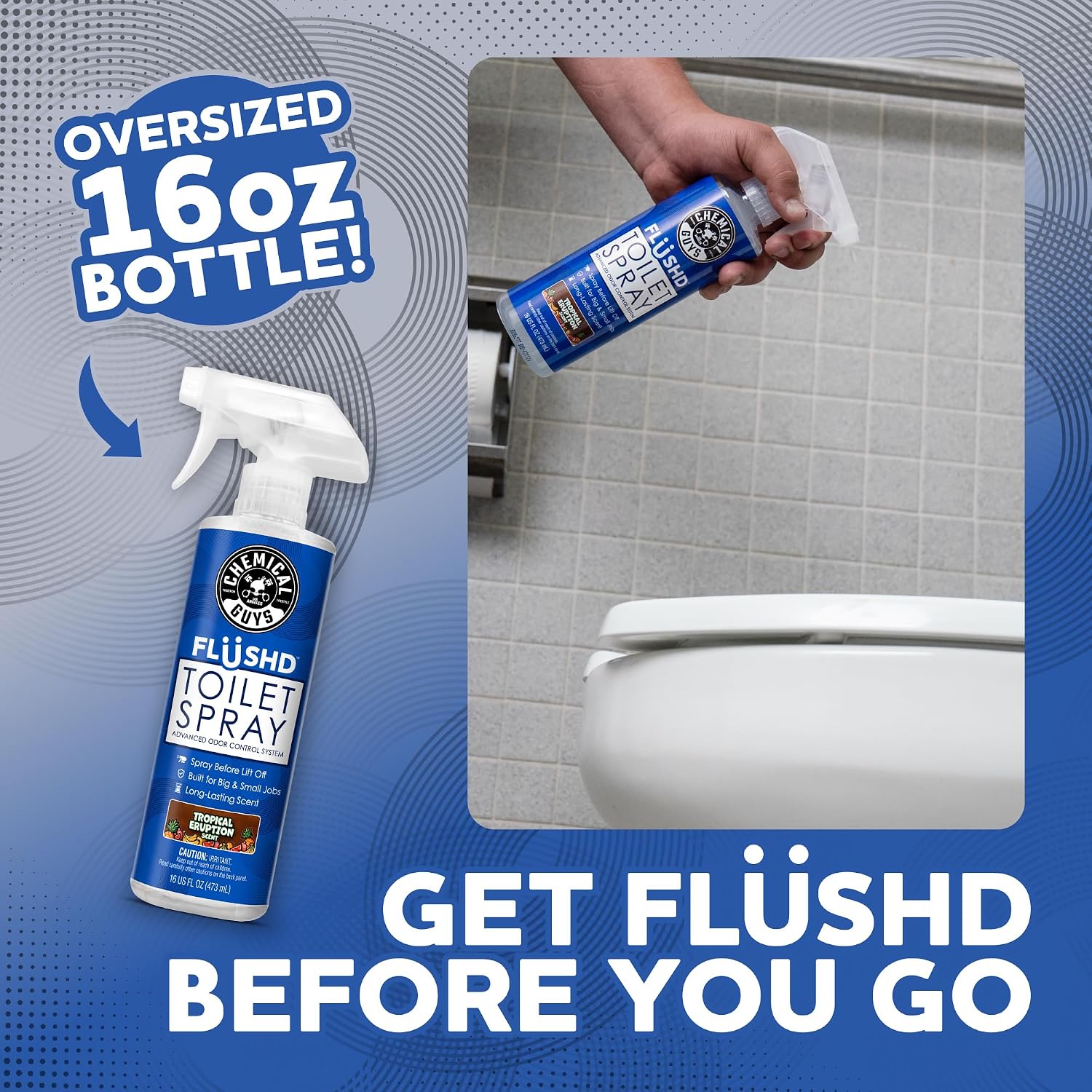 Chemical Guys, Flushd Toilet & Bathroom Odor Neutralizing Spray, 16 oz Pump image 4