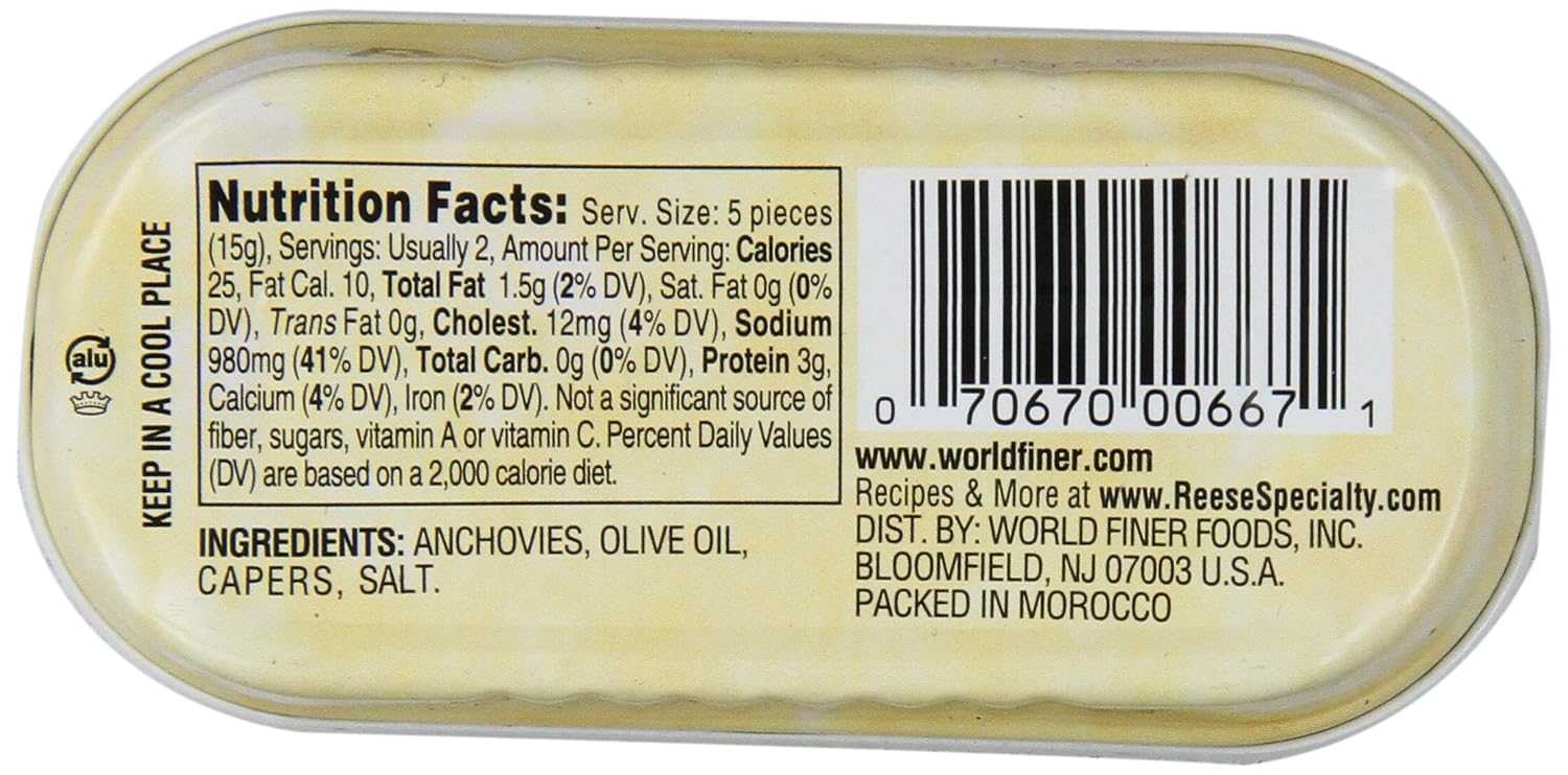 Reese Rolled Anchovies, 2 Ounce Tins (Pack of 10) - Image 3