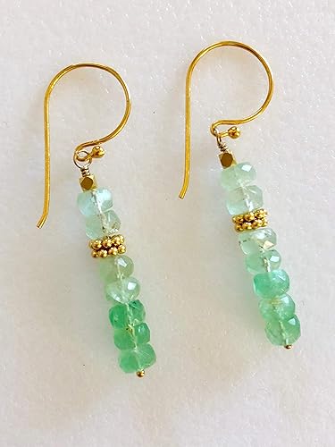 Miniatura 5 de Lime Green Moonstone Earrings, Ombre Moonstone Earrings, Delicate Moonstone Dangles, Gemstone Earrings, Bridal, 24K gold Vermeil, Sterling Silver.