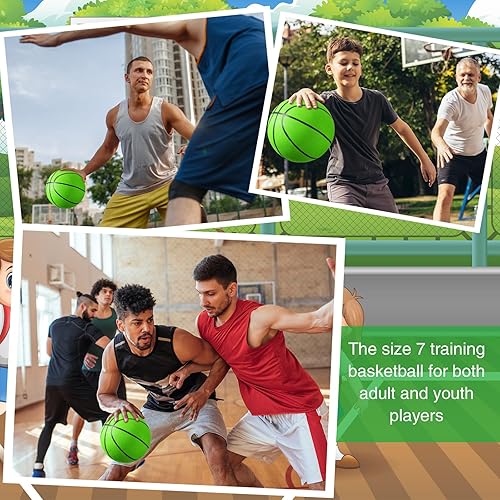 Miniatura 6 de 6 pelotas de baloncesto a granel tamaño 7, pelotas de baloncesto de goma para adolescentes de 29.5 pulgadas, baloncesto al aire libre, interior,