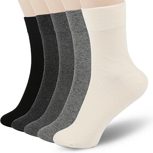 FGZ Calcetines finos de algodón para mujer, calcetines de algodón suave para mujer, calcetines por encima del tobillo, 5-10 pares