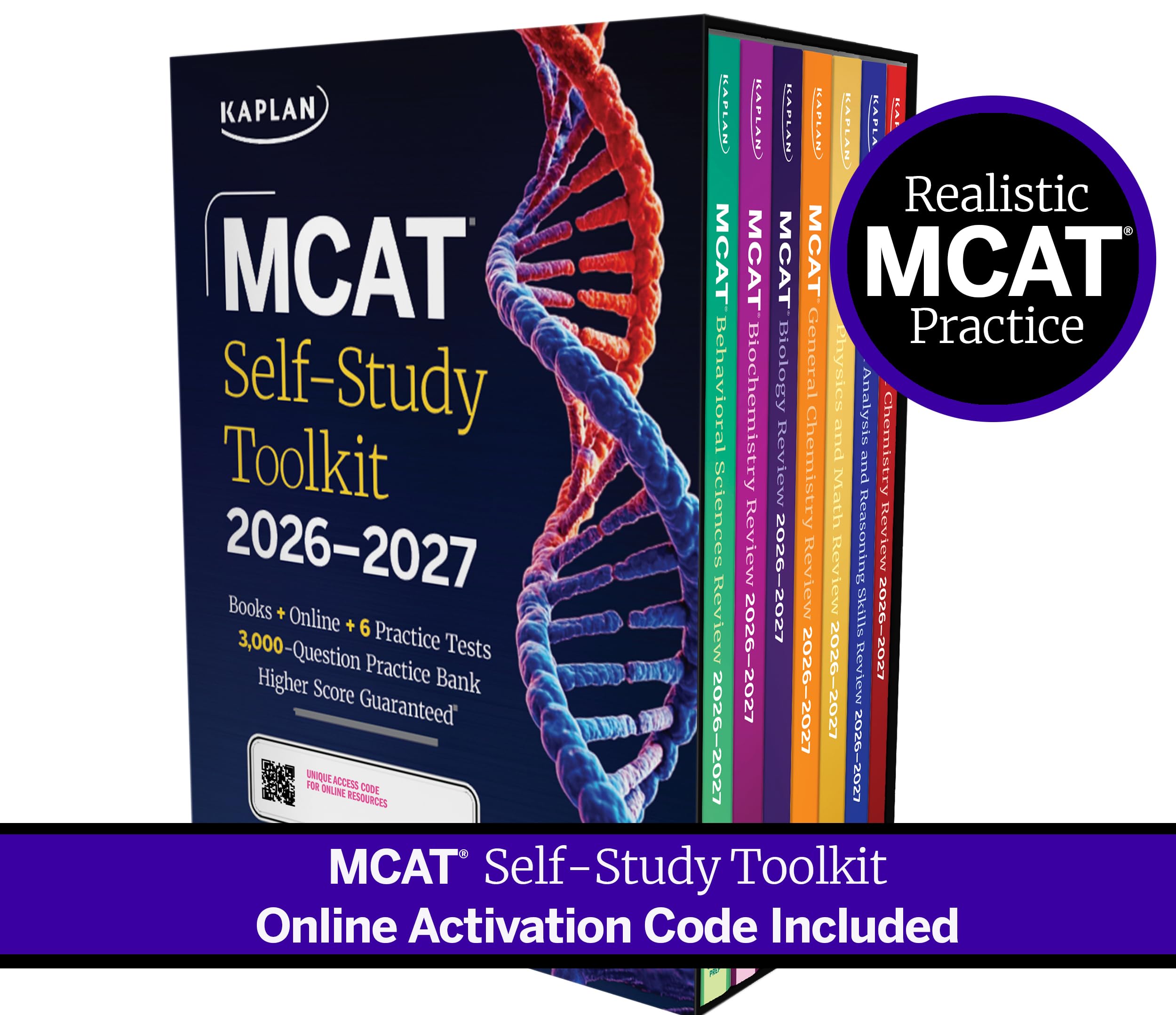 MCAT Self-Study Toolkit 2026-2027: Includes MCAT Complete 7 Book Set, 6 Full Length Online Practice Tests + Customizable 3,000 Question Practice Bank (Kaplan Test Prep)