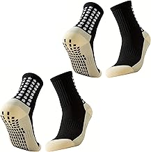 EVELIX Silicon Grip Soccer Socks for Men, Anti-Skid Silicone Athletic Socks with Thick Bottom, Arch Support, Breathable Fabric for Sports & Training